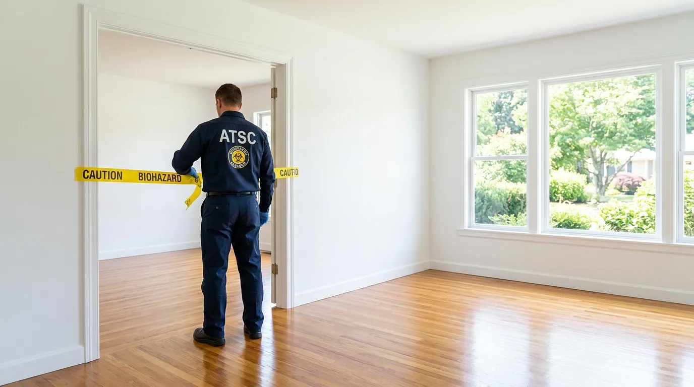 Certified biohazard cleanup crew performing Decomposition Cleanup in River Rouge